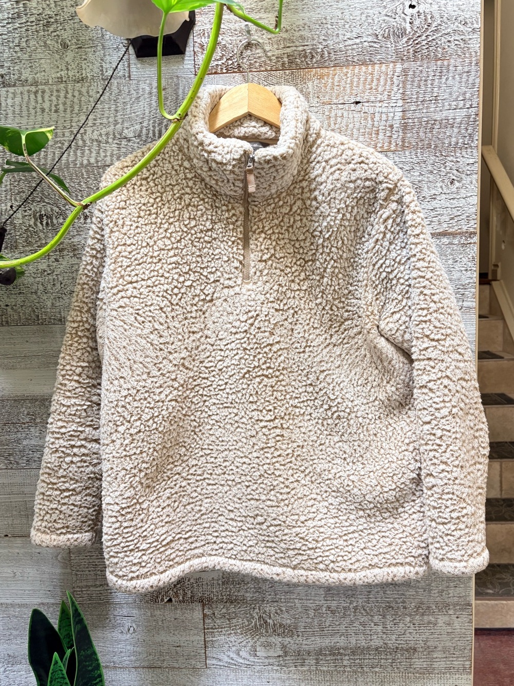 Eddie Bauer | Cozy Sherpa Teddy Fleece 1/4-Zip Pullover - Women's L, Cream